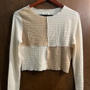 Chic Textured Long Sleeve Women's Top